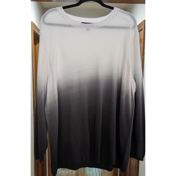 Lane Bryant Woman's Ombre Long Sleeve White & Black Knit Sweater Size 22/24 - Picture 1 of 8